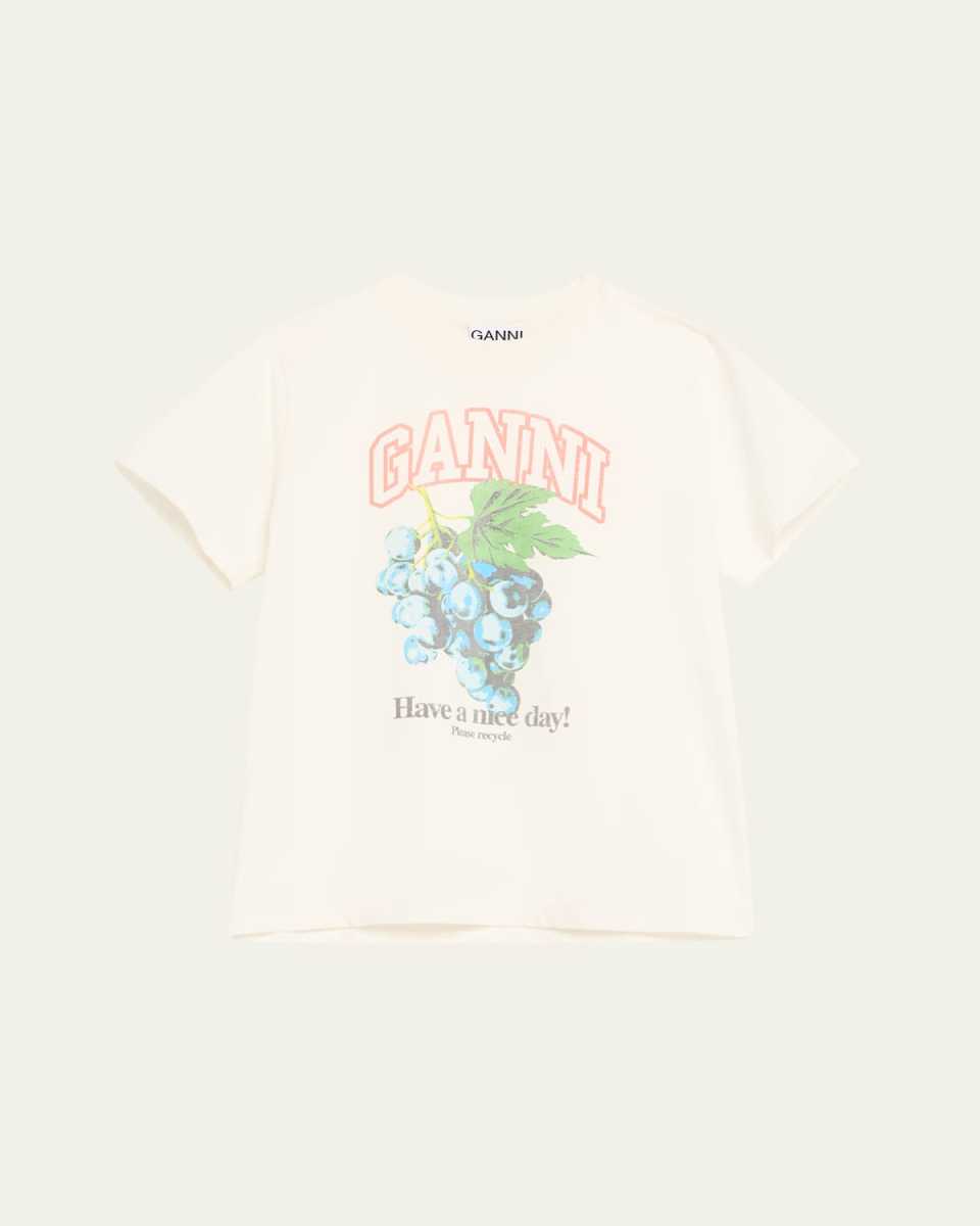 Relaxed Cotton-Jersey Grapes T-Shirt